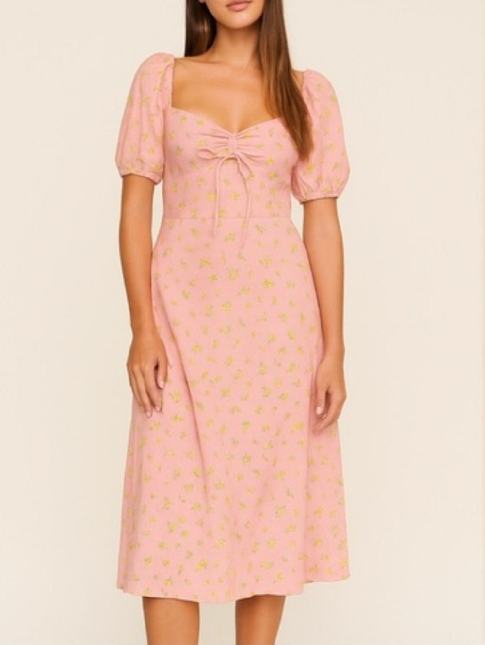 NWT Faithfull the Brand Juniper Pink Luda Floral Midi Dress | Sz 6